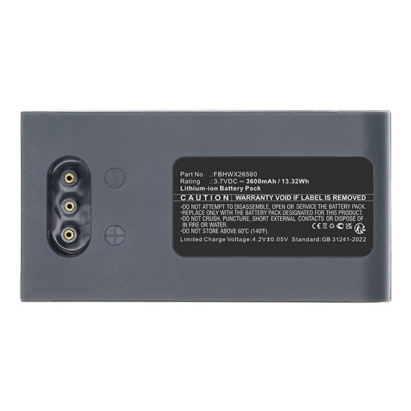 Hoft & Wessel FBHWX26580 accu (3.7 V, 3600 mAh, 123accu huismerk) AHO00296 - 3