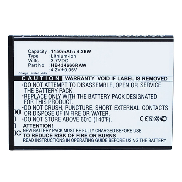 Huawei HB434666RAW accu (1150 mAh, 123accu huismerk)  AHU00106 - 1