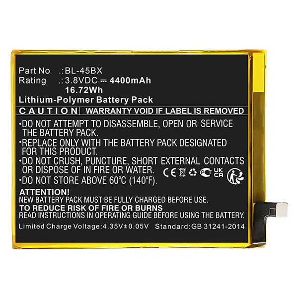 Infinix BL-45BX accu (4400 mAh, 123accu huismerk)  AIN00219 - 1