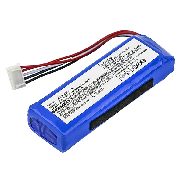 JBL GSP1029102A accu Blauw (3,7 V, 6000 mAh, 123accu huismerk)  AJB00010 - 1