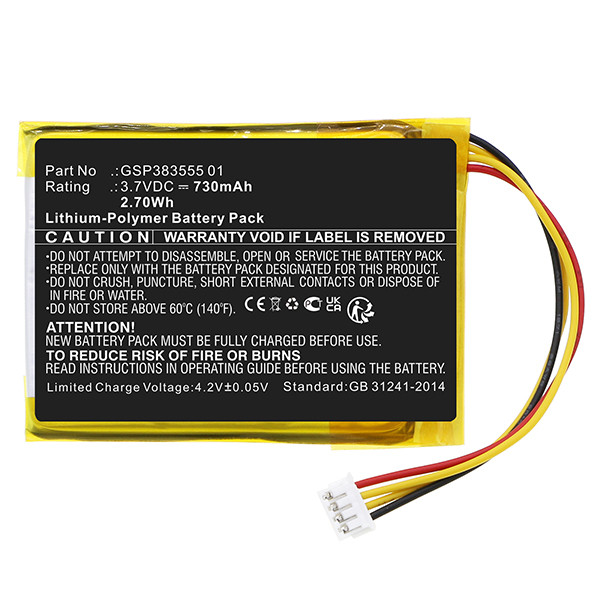 JBL GSP383555 01 accu (3.7 V, 730 mAh, 123accu huismerk)  AJB00094 - 2