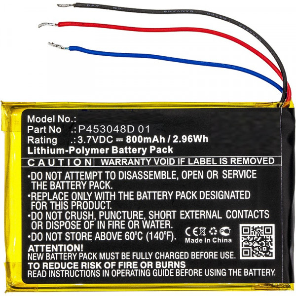 JBL P453048D 01 accu (700 mAh, 123accu huismerk)  AJB00018 - 1