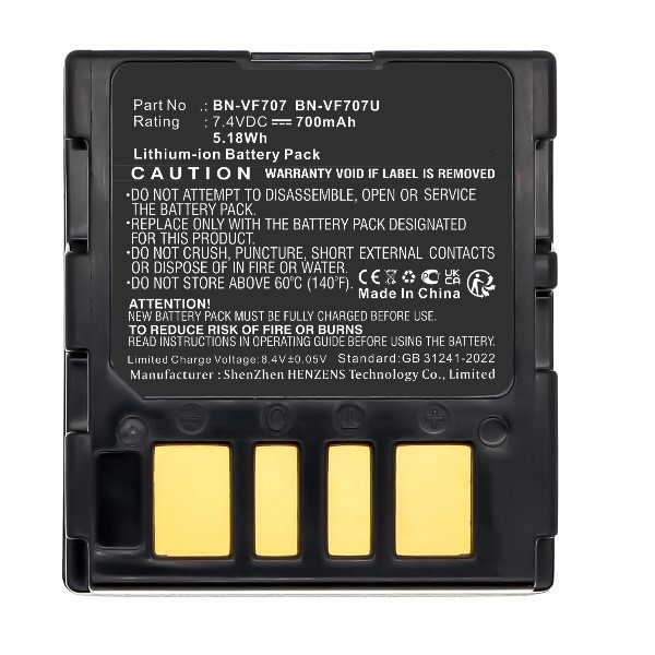 JVC BN-VF707 / BN-VF707U accu (7.4 V, 700 mAh, 123accu huismerk) AJV00047 - 3