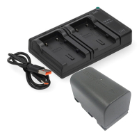 JVC BN-VF815 / BN-VF815U accu met double slot oplader USB-C (7.4 V, 1600 mAh, 123accu huismerk) AJV00096