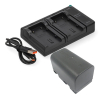 JVC BN-VF815 / BN-VF815U accu met double slot oplader USB-C (7.4 V, 1600 mAh, 123accu huismerk) AJV00096 - 1