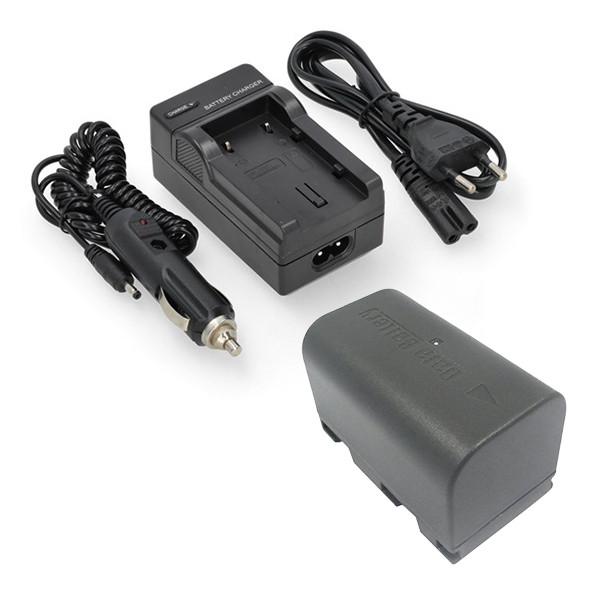JVC BN-VF815 / BN-VF815U accu met single slot oplader (7.4 V, 1600 mAh, 123accu huismerk) AJV00092 - 1