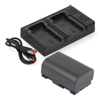 JVC BN-VG107 / BN-VG108 accu met double slot oplader USB-C (3.7 V, 890 mAh, 123accu huismerk) AJV00088