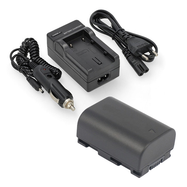 JVC BN-VG107 / BN-VG108 accu met single slot oplader (3.7 V, 890 mAh, 123accu huismerk) AJV00090 - 1