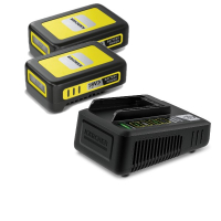 2 stuks: Kärcher Battery Power 18V / 24450340 / 18/25 accu's + snellader (18 V, 2.5 Ah, origineel) AKR00049 2 stuks: Kärcher Battery Power 18V / 24450340 / 18/25 accu's + snellader (18 V, 2.5 Ah, origineel) AKR00049