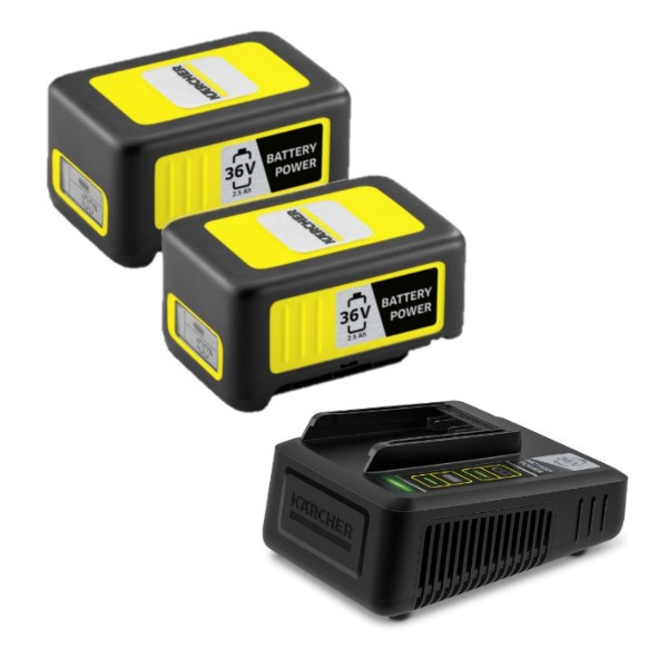 2 stuks: Kärcher Battery Power 36V / 24450300 / 36/25 accu's + snellader (36 V, 2.5 Ah, origineel) AKR00056 - 1