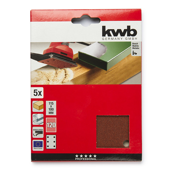 KWB Schuurstrook K120 100 mm x 115 mm (5 vels, KWB)  ANB01585 - 1
