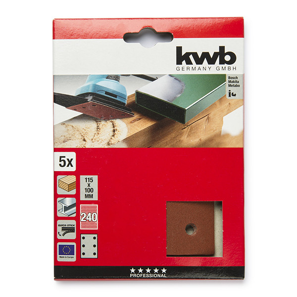 KWB Schuurstrook K240 100 mm x 115 mm (5 vels, KWB)  ANB01880 - 1