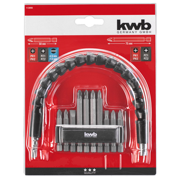 KWB bitset 11-delig inclusief flexibele as  AKW00028 - 1