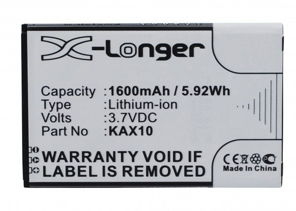 Kazam KAX10 / KAX10MXJAK038738 accu (1600 mAh, 123accu huismerk) AKA00013 - 1