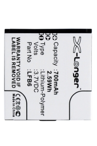 Kazam LFB6 / LFB6-VKVBG013292 accu (700 mAh, 123accu huismerk)  AKA00026