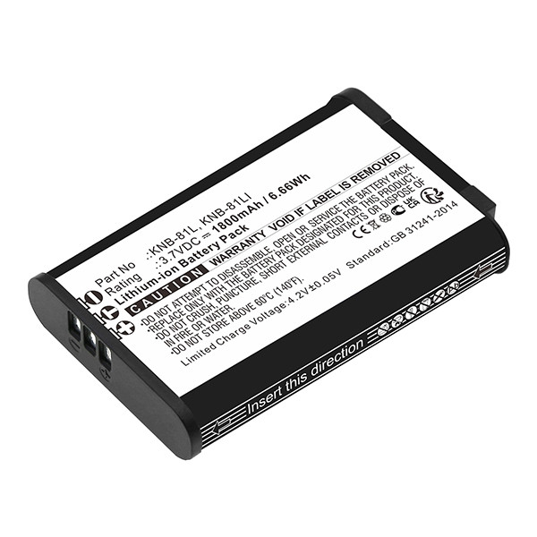 Kenwood KNB-81L / KNB-81LI accu (3.7 V, 1800 mAh, 123accu huismerk) AKE00054 - 1