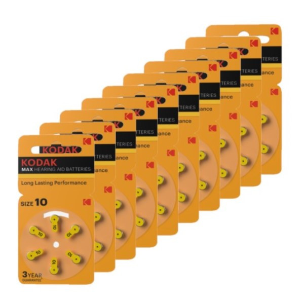 Kodak Max 10 / PR70 / Geel gehoorapparaat batterij 60 stuks  AKO00112 - 1