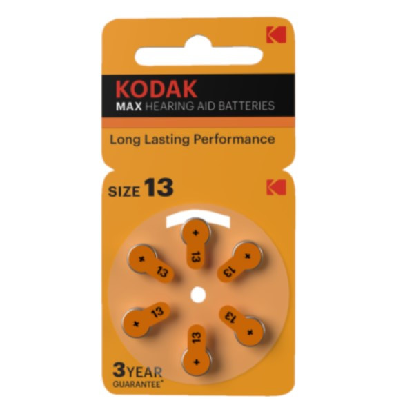 Kodak Max 13 / PR48 / Oranje gehoorapparaat batterij 6 stuks  AKO00110 - 1