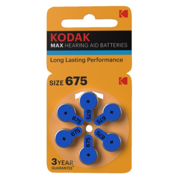 Kodak Max 675 / PR44 / Blauw gehoorapparaat batterij 6 stuks  AKO00109 - 1