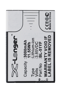 LG BL-51YF / EAC62858501 accu (3.7 V, 3000 mAh, 123accu huismerk)  ALG00329