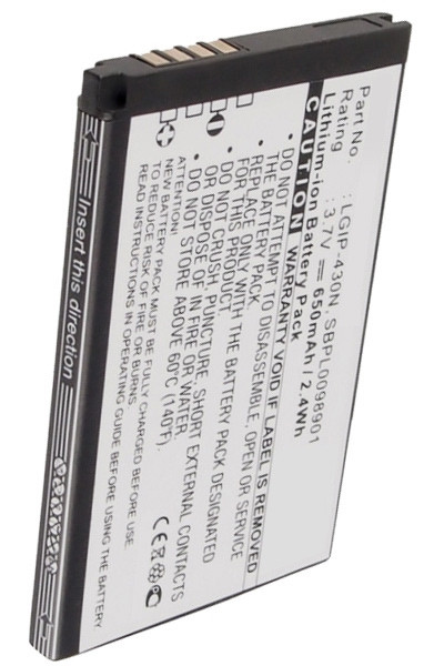 LG LGIP-430N / SBPL0098901 accu (650 mAh, 123accu huismerk)  ALG00030 - 1
