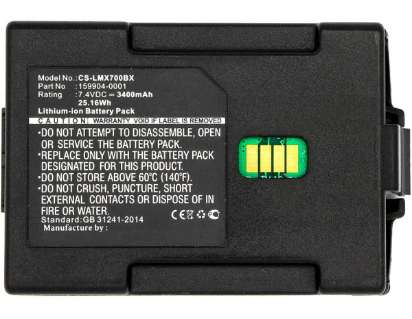 LXE 159904-0001 / 163467-0001 accu (7.4 V, 3400 mAh, 123accu huismerk) ALX00009 - 3