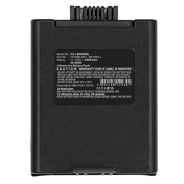 LXE SB-MX9-L / 161888-0001 accu (2600 mAh, 123accu huismerk) ALX00006 - 3