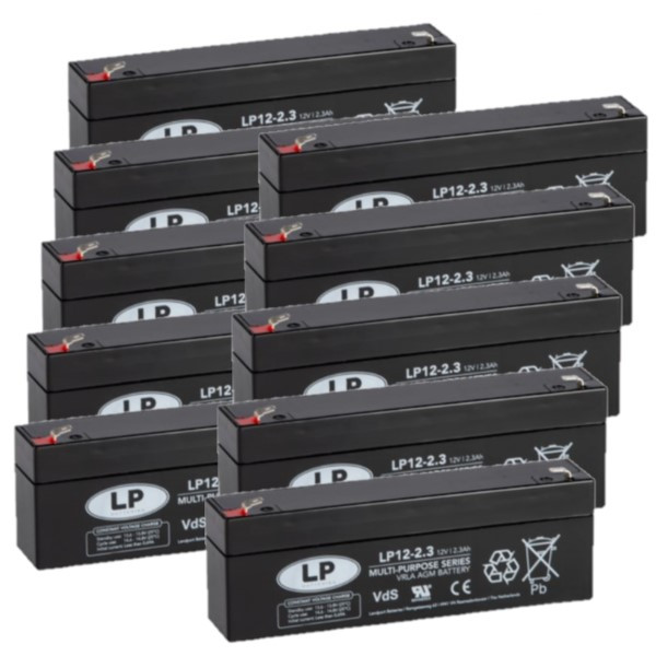 Landport 10 Stuks: Landport LP12-2.3 VRLA AGM Loodaccu's (12V, 2.3 Ah, T1 terminal)  ALA00436 - 1