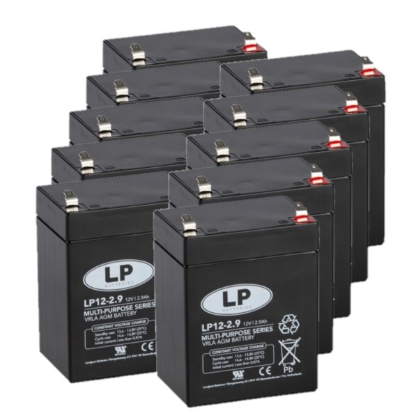 Landport 10 Stuks: Landport LP12-2.9 VRLA AGM Loodaccu's (12V 2.9 Ah, T1 terminal)  ALA00430 - 1