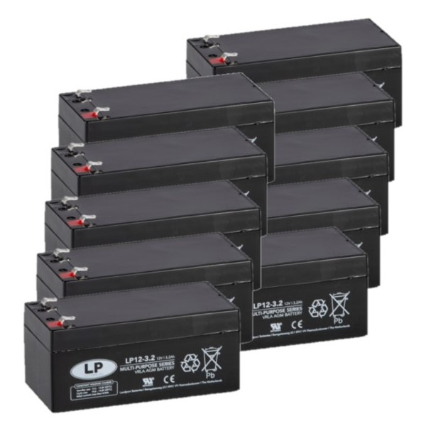 Landport 10 Stuks: Landport LP12-3.4 VRLA AGM Loodaccu's (12V, 3.4 Ah, T1 terminal)  ALA00477 - 1