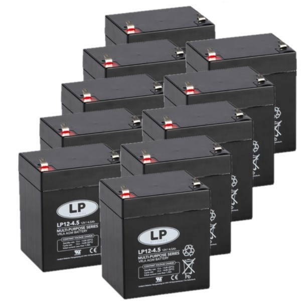 Landport 10 Stuks: Landport LP12-4.5 VRLA AGM Loodaccu's (12V, 4.5 Ah, T1 terminal)  ALA00450 - 1