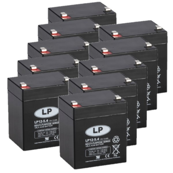 Landport 10 Stuks: Landport LP12-5.4 VRLA AGM Loodaccu's (12V, 5.4 Ah, T1 terminal)  ALA00498 - 1
