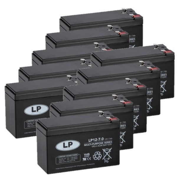 Landport 10 Stuks: Landport LP12-7.0 VRLA AGM Loodaccu's (12V, 7.0 Ah, T1 terminal)  ALA00495 - 1