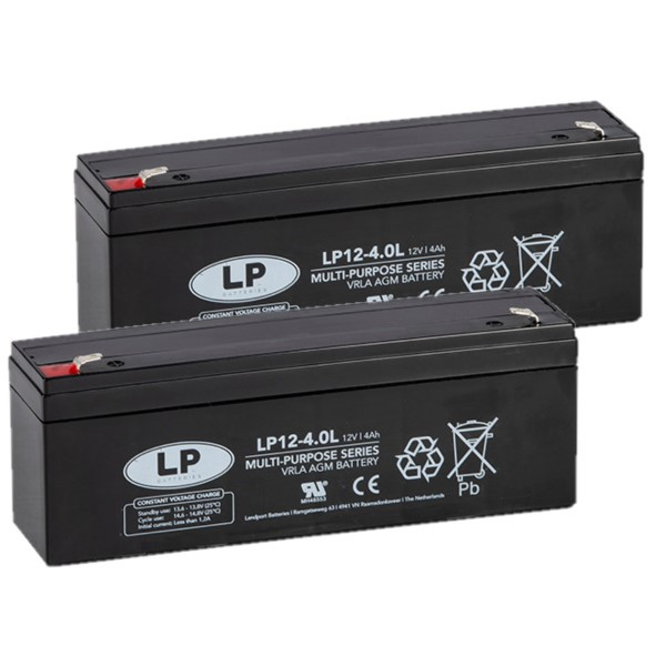 Landport 2 Stuks: Landport LP12-4.0L VRLA AGM Loodaccu's (12V, 4.0 Ah, T1 terminal)  ALA00469 - 1