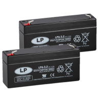 Landport 2 Stuks: Landport LP6-3.2 VRLA AGM Loodaccu's (6V, 3.2 Ah, T1 terminal)  ALA00454