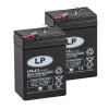 2 Stuks: Landport LP6-4.5 VRLA AGM Loodaccu's (6V, 4.5 Ah, T1 terminal)