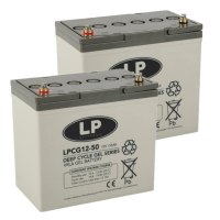 2 stuks: Landport LPCG12-50 Deep Cycle Gel accu's (12V, 50 Ah, T6 terminal) ALA00546