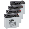 4 Stuks: Landport EV12-22 AGM Deep Cycle accu's (12V, 22 Ah, T12 terminal) ALA00432 - 1