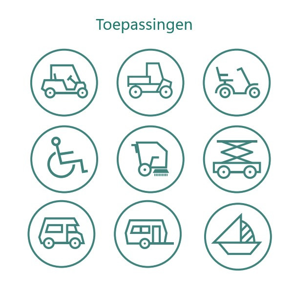 4 Stuks: Landport EV12-26 AGM Deep Cycle accu's (12V, 26 Ah, T12 terminal) ALA00442 - 2