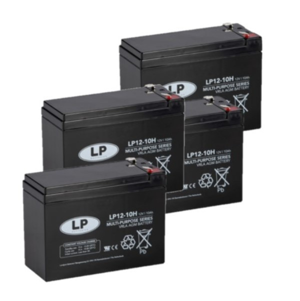 4 Stuks: Landport LP12-10H VRLA AGM Loodaccu's (12V, 10 Ah, T2 terminal) ALA00444 - 1