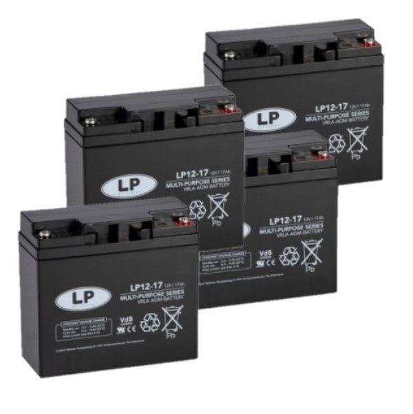 4 Stuks: Landport LP12-17 VRLA AGM Loodaccu's (12V, 17 Ah, T12 terminal) ALA00439 - 1