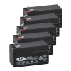 5 Stuks: Landport LP12-1.2 VRLA AGM Loodaccu's (12V, 1.2 Ah, T1 terminal)