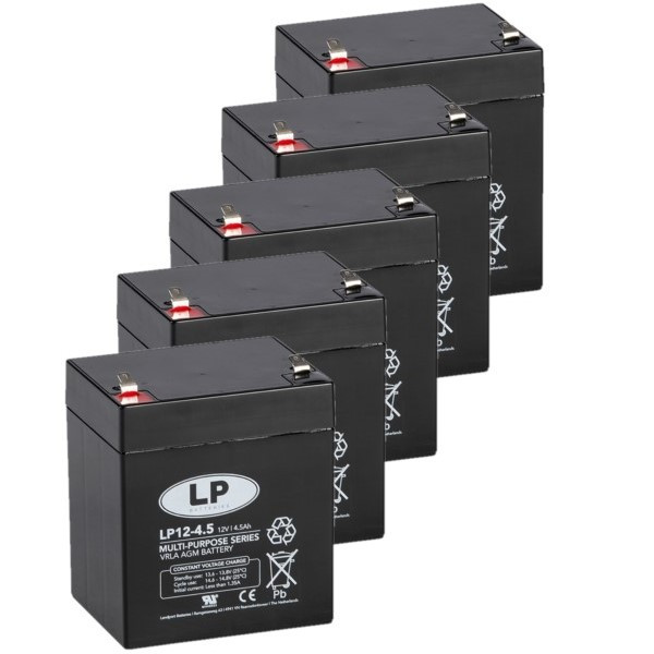 Landport 5 Stuks: Landport LP12-4.5 VRLA AGM Loodaccu's (12V, 4.5 Ah, T1 terminal)  ALA00468 - 1