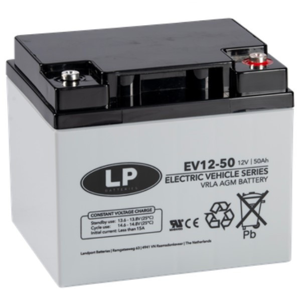 Landport EV12-50 / EV12050 AGM Deep Cycle accu (12V, 50 Ah, T6 terminal)  ALA00377 - 1