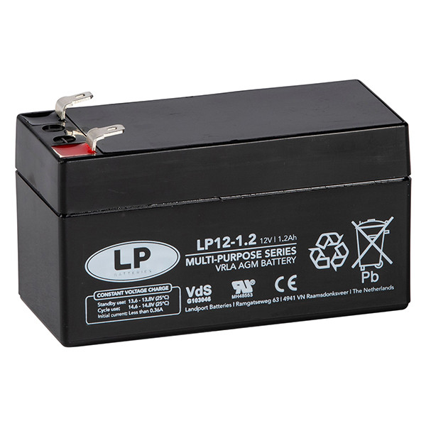 Landport LP12-1.2 VRLA AGM Loodaccu (12V, 1.2 Ah, T1 terminal)  ALA00240 - 1