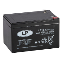 Landport LP12-12 VRLA AGM Loodaccu (12V, 12 Ah, T2 terminal)  ALA00242