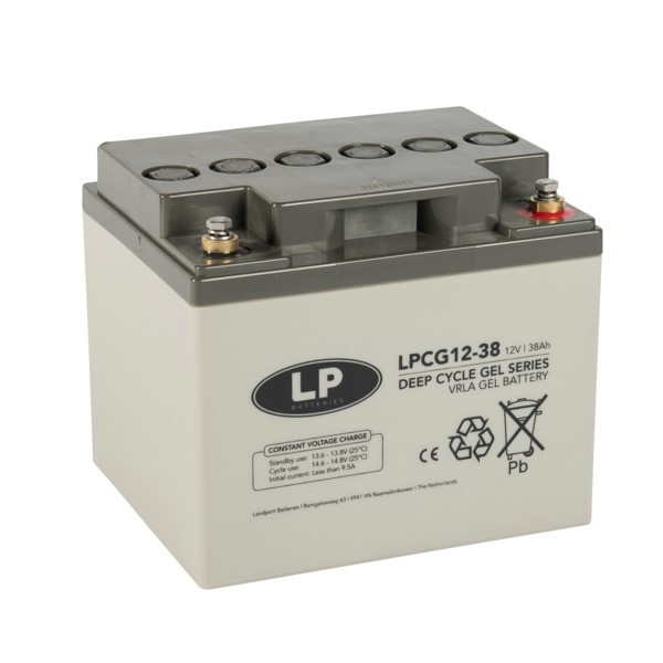 Landport LPCG12-38 Deep Cycle Gel accu (12V, 38 Ah, T6 terminal) ALA00230 - 1