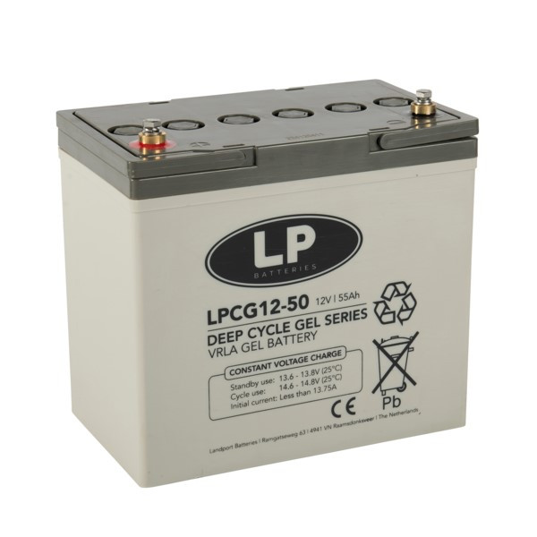 Landport LPCG12-50 Deep Cycle Gel accu (12V, 50 Ah, T6 terminal) ALA00220 - 1
