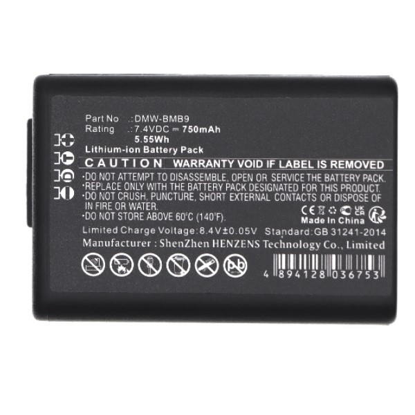 Leica BP-DC9 / BP-DC9E / BP-DC9U accu (7.4 V, 750 mAh, 123accu huismerk) ALE00430 - 3
