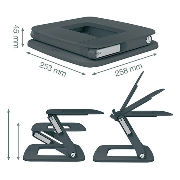 Leitz Ergo Multi-hoek verstelbare laptopstandaard donkergrijs 202545 - 3